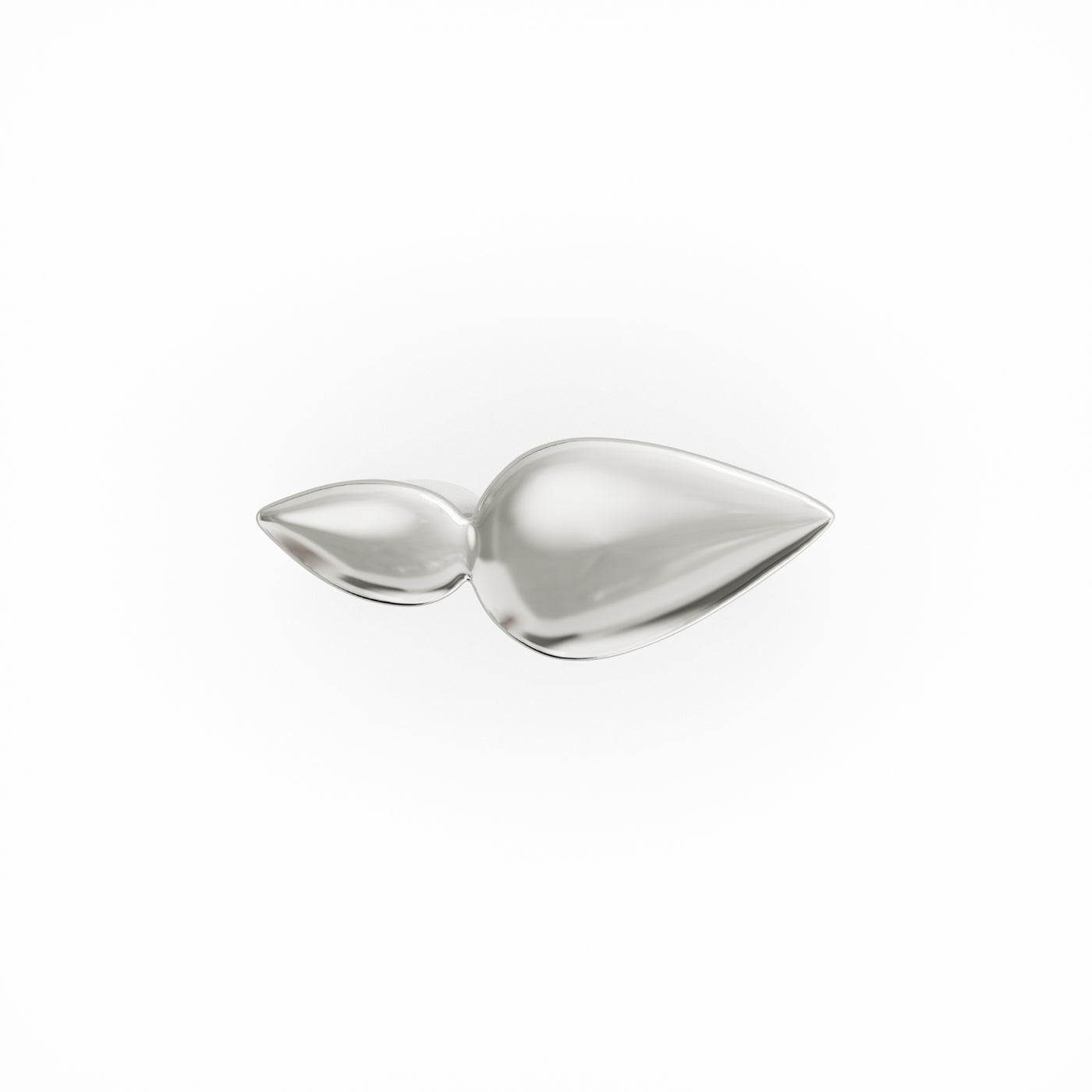 Lotus ring, small leaves silver