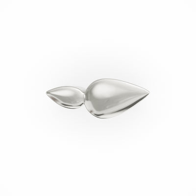 Lotus ring, small leaves silver