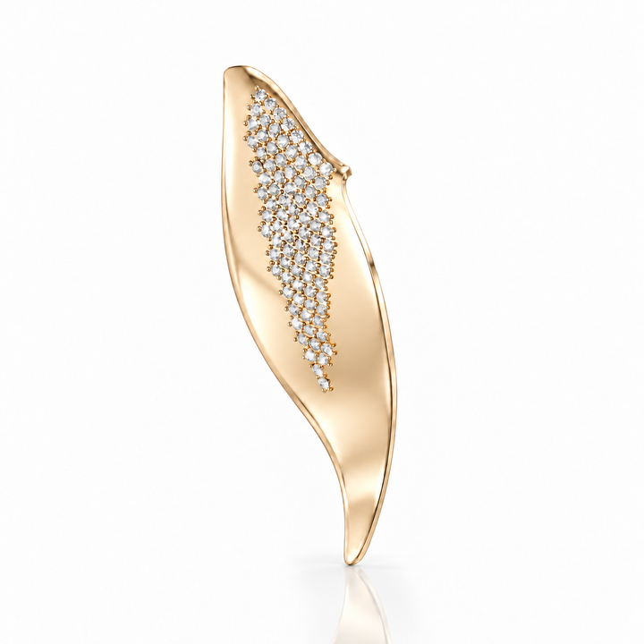 Echo 18k gold vermeil brooch with clear CZ stones