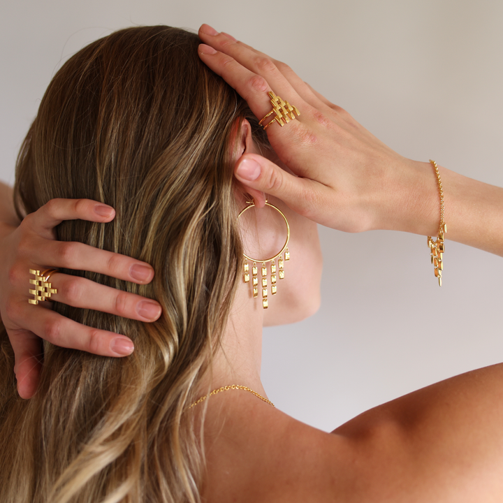 The Gatsby hoop earrings gold vermeil
