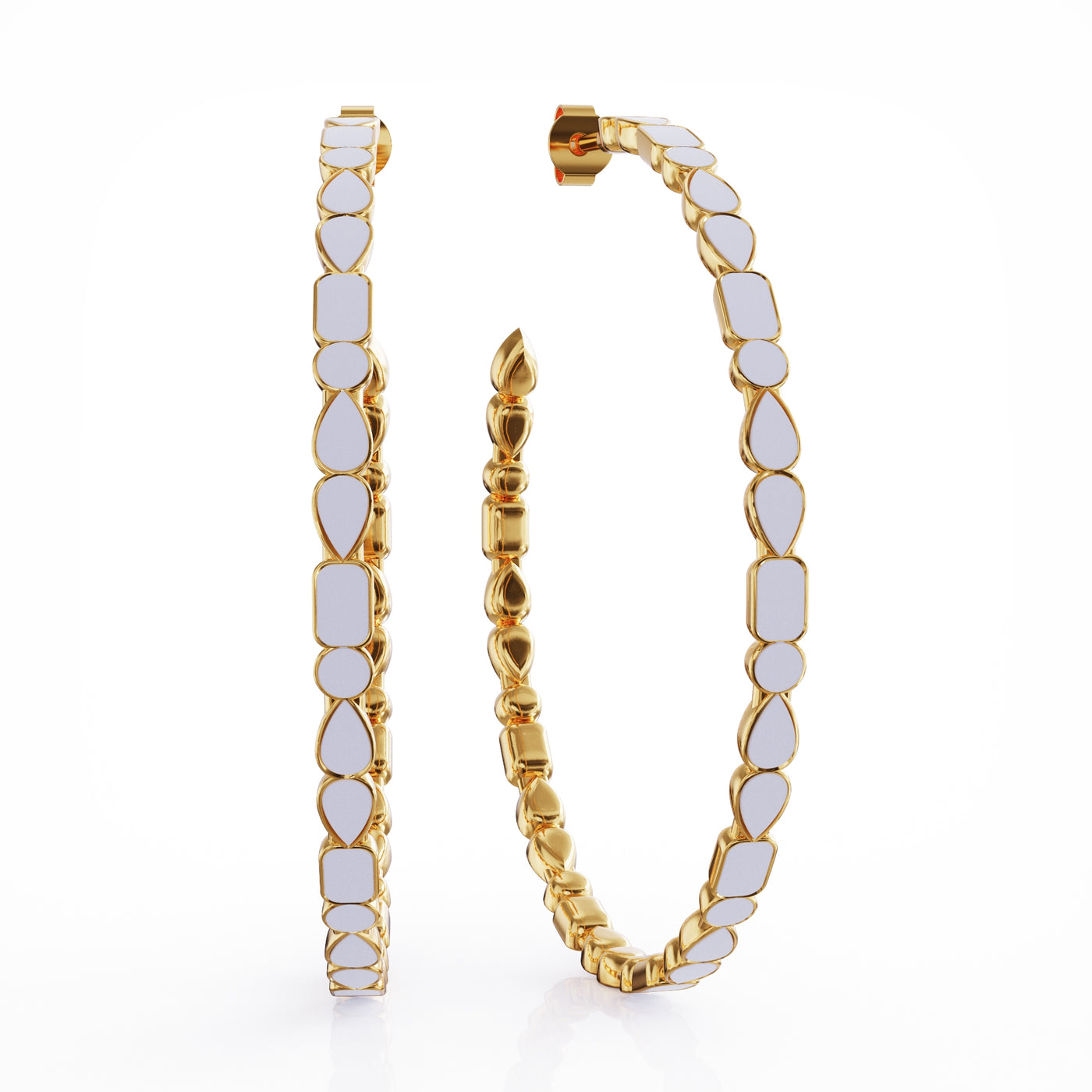 Adeline enamel hoop earrings 18k gold