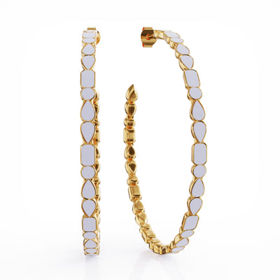 Adeline enamel hoop earrings 18k gold