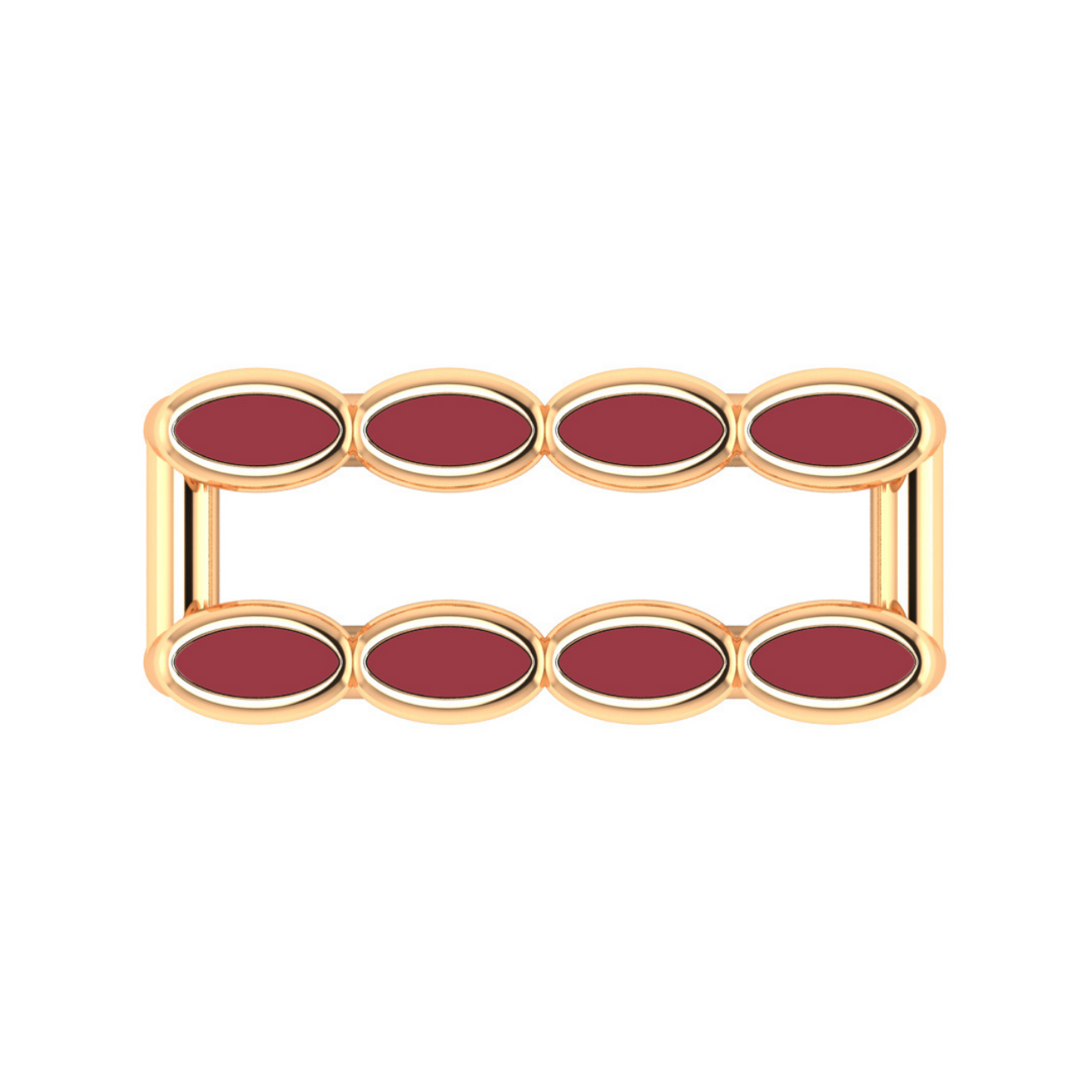 Amalei 18k gold vermeil ring with red enamel