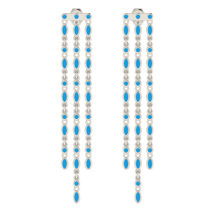 Amalei silver earring with turquoise enamel