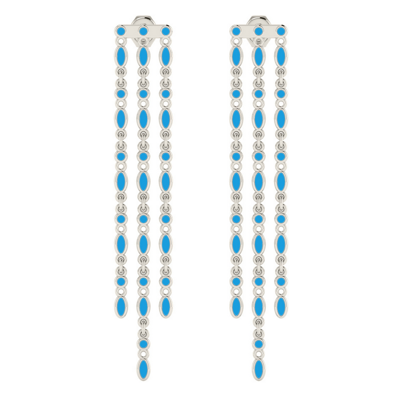 Amalei silver earring with colored enamel