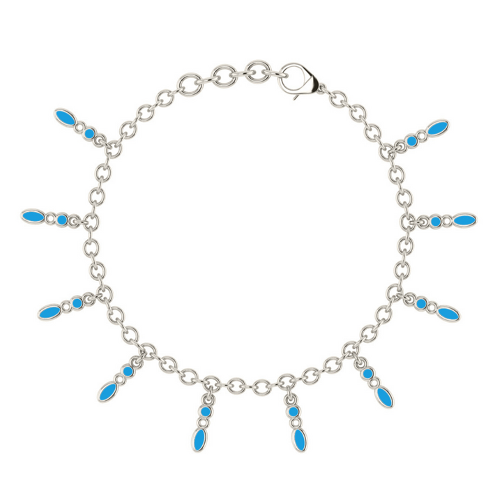 Amalei silver bracelet with turquoise enamel