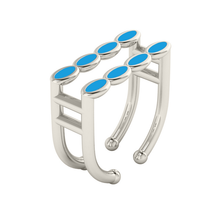 Amalei silver ring with turquoise enamel