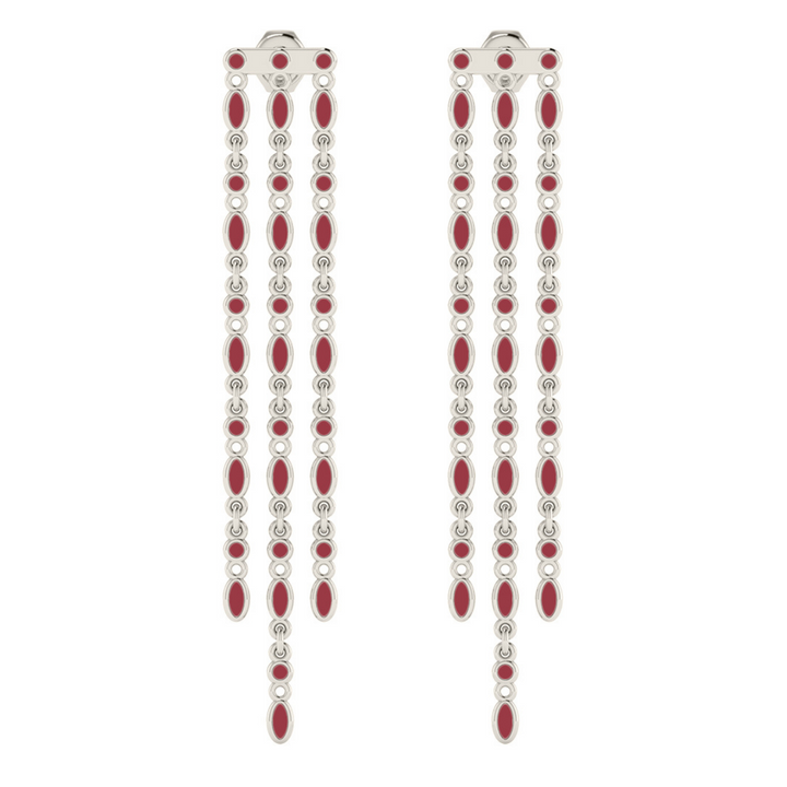 Amalei silver earring with red enamel