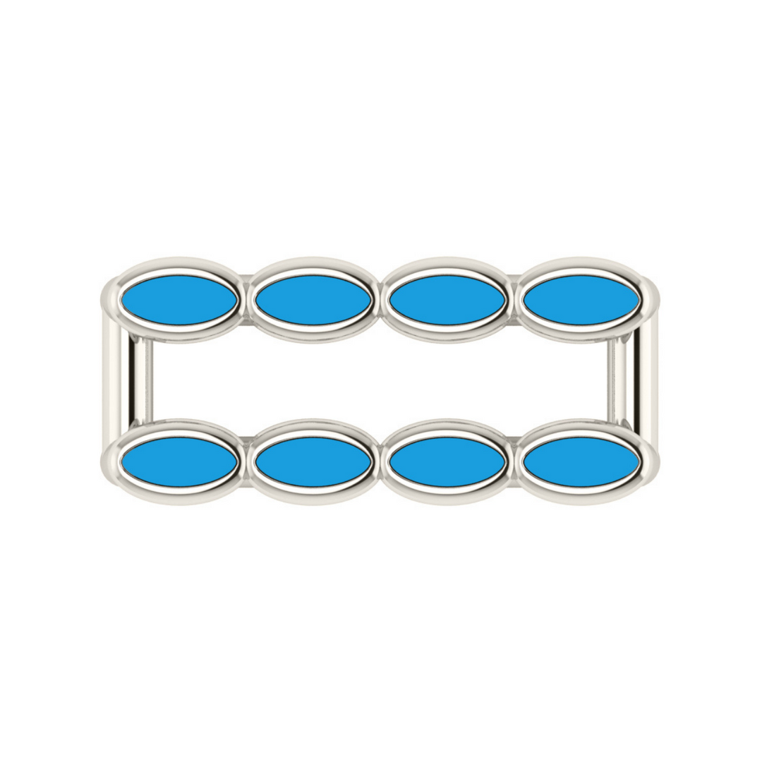 Amalei silver ring with turquoise enamel