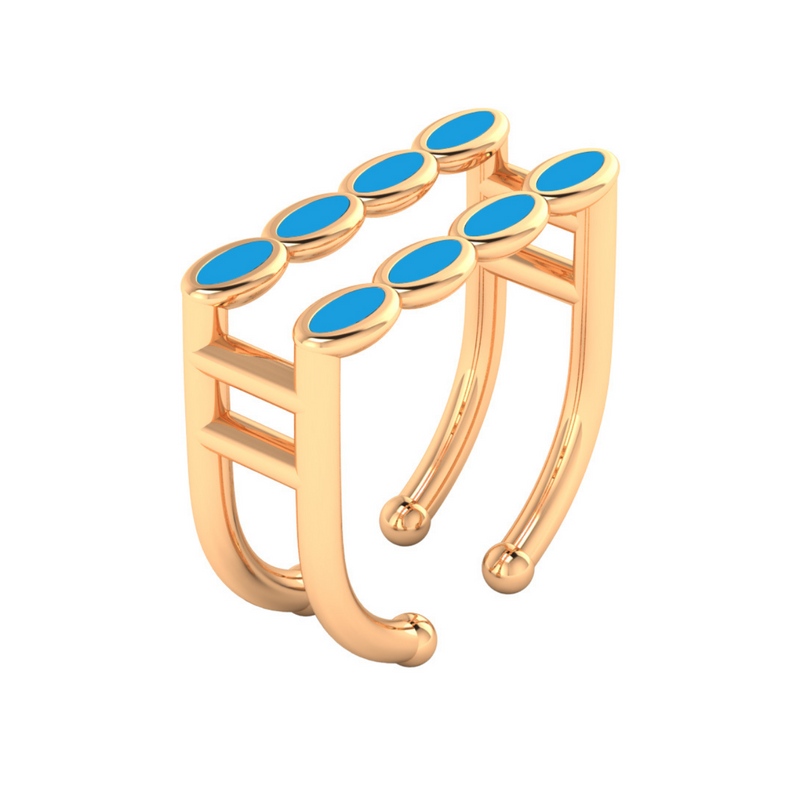 Amalei 18k gold ring with colored enamel