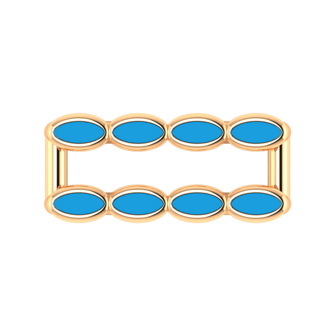 Amalei 18k gold vermeil ring with turquoise enamel