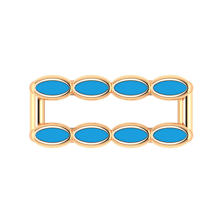 Amalei 18k gold vermeil ring with turquoise enamel