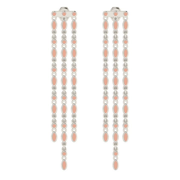 Amalei silver earring with light pink enamel