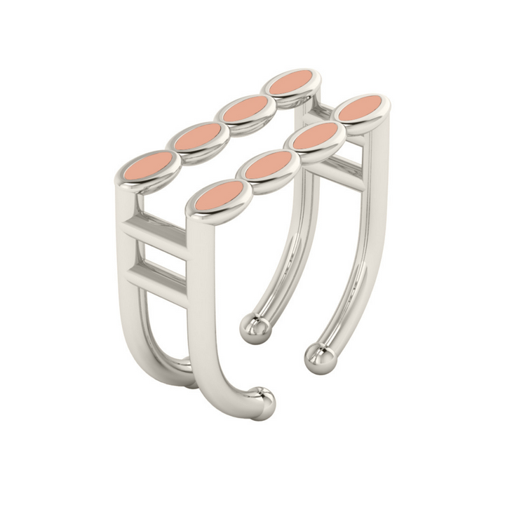 Amalei silver ring with light pink enamel