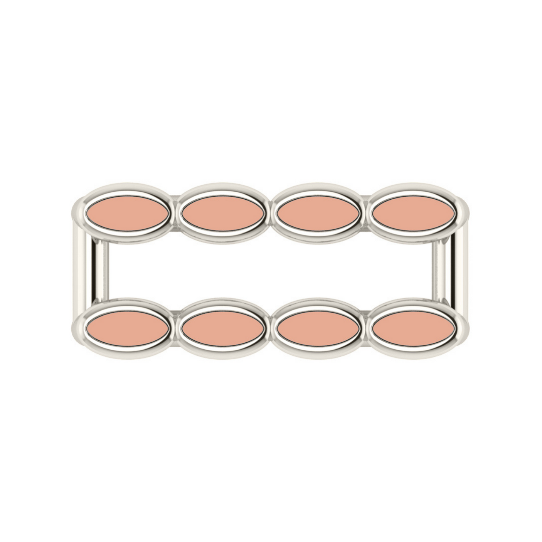 Amalei silver ring with light pink enamel
