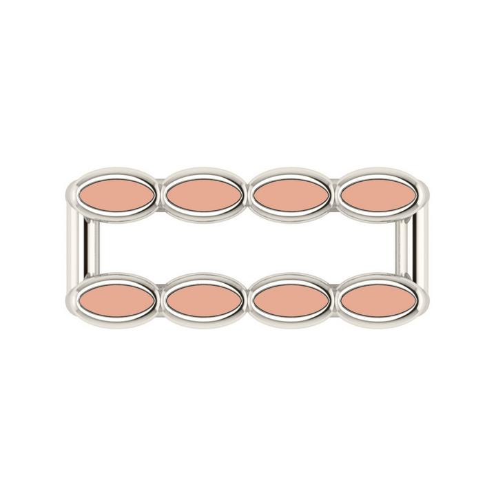 Amalei silver ring with light pink enamel