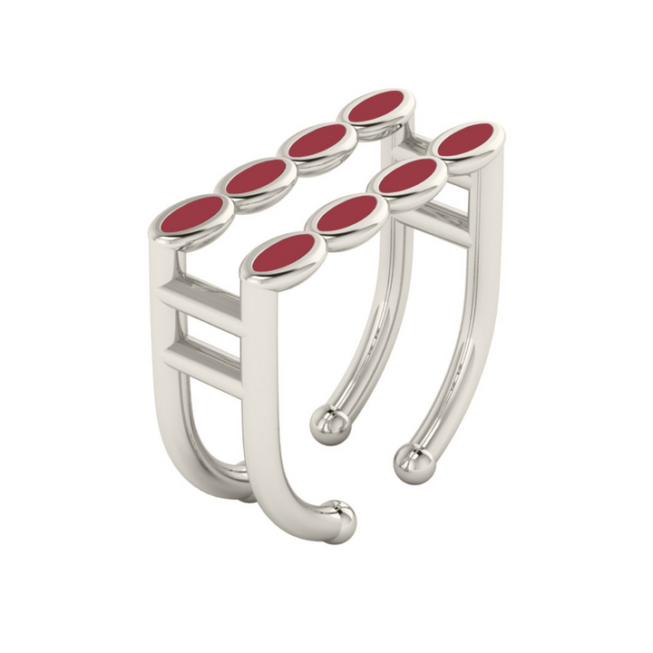Amalei silver ring with red enamel