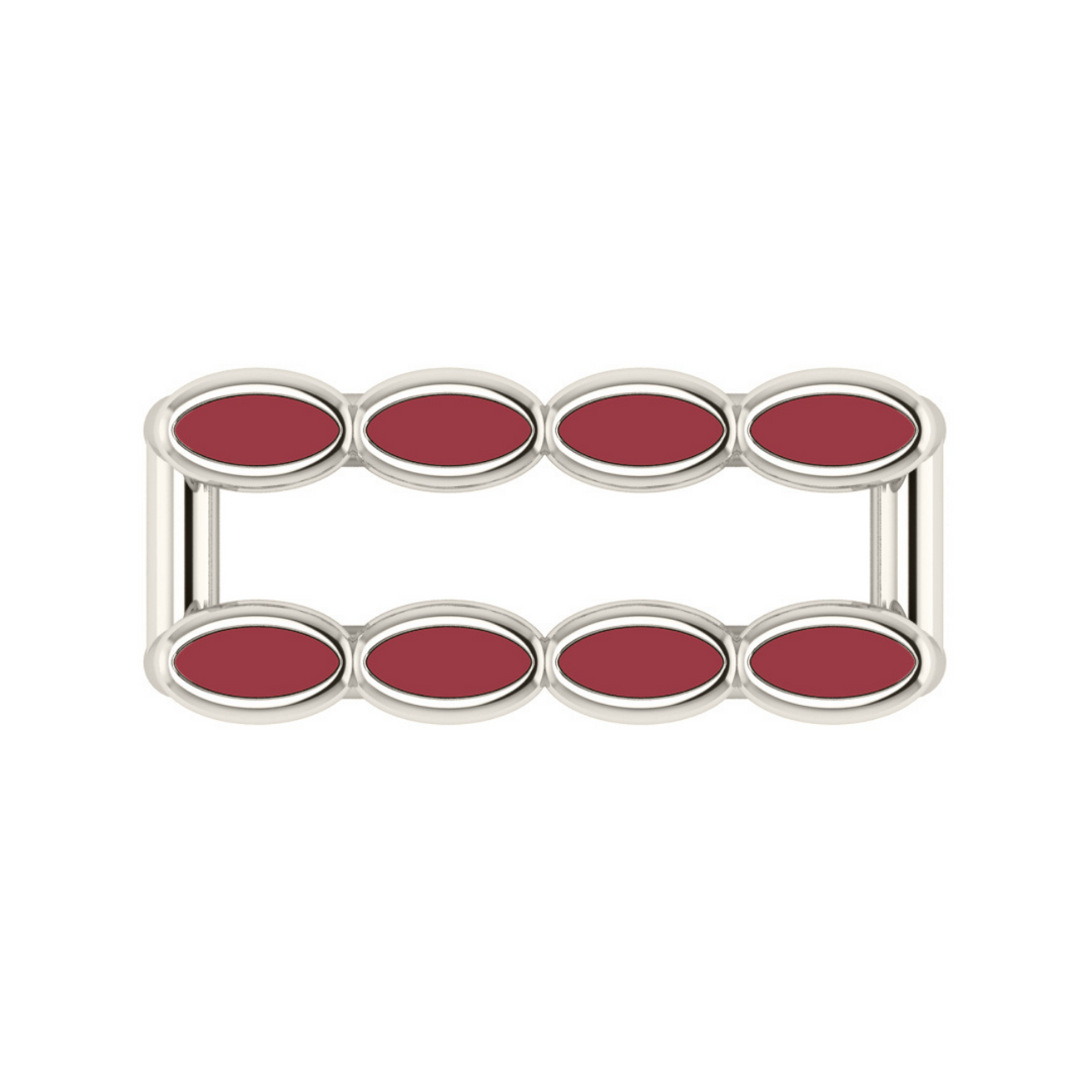 Amalei silver ring with red enamel