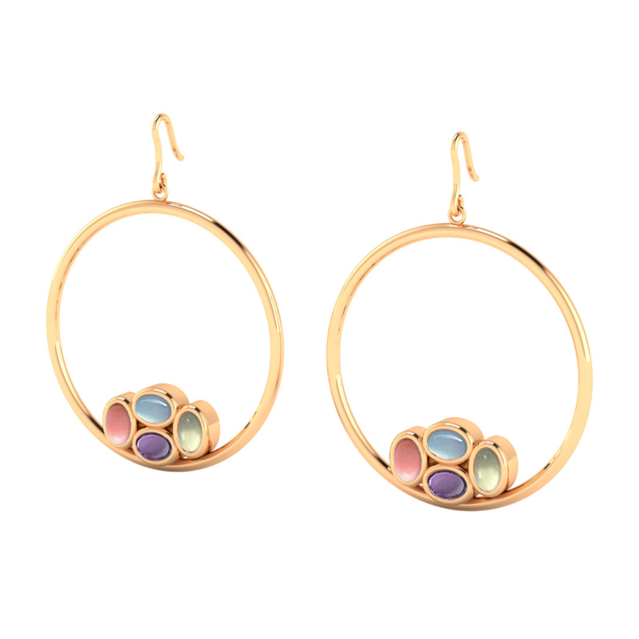 Bauble hoop earrings 18k gold