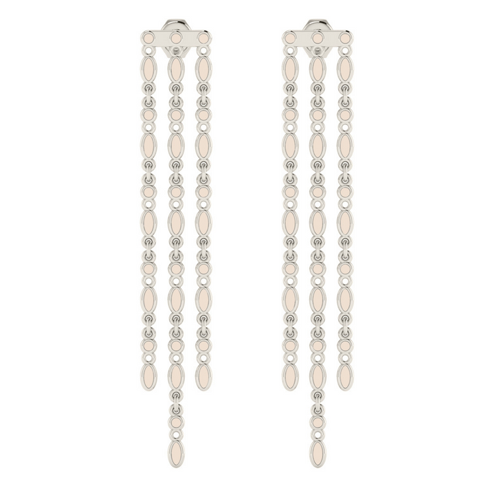 Amalei silver earring with creme enamel