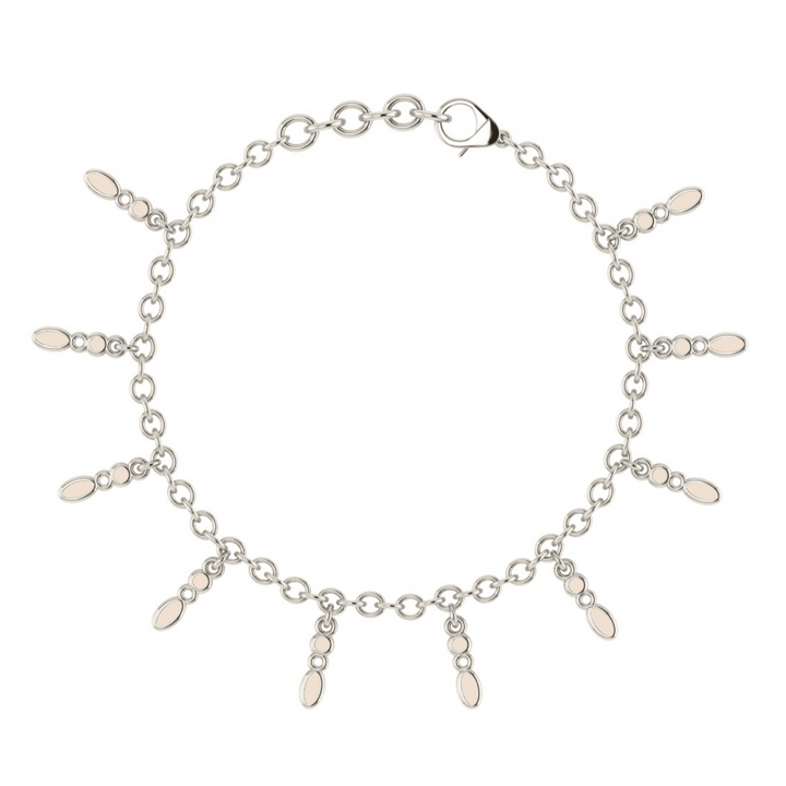 Amalei silver bracelet with creme enamel
