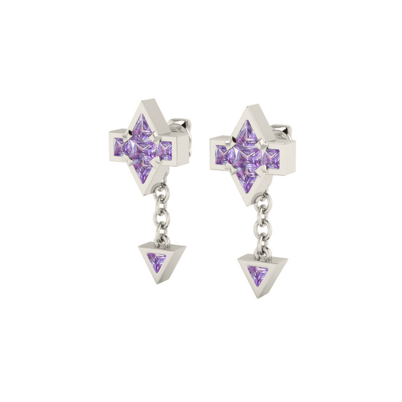 Star Studded Earring, Silver