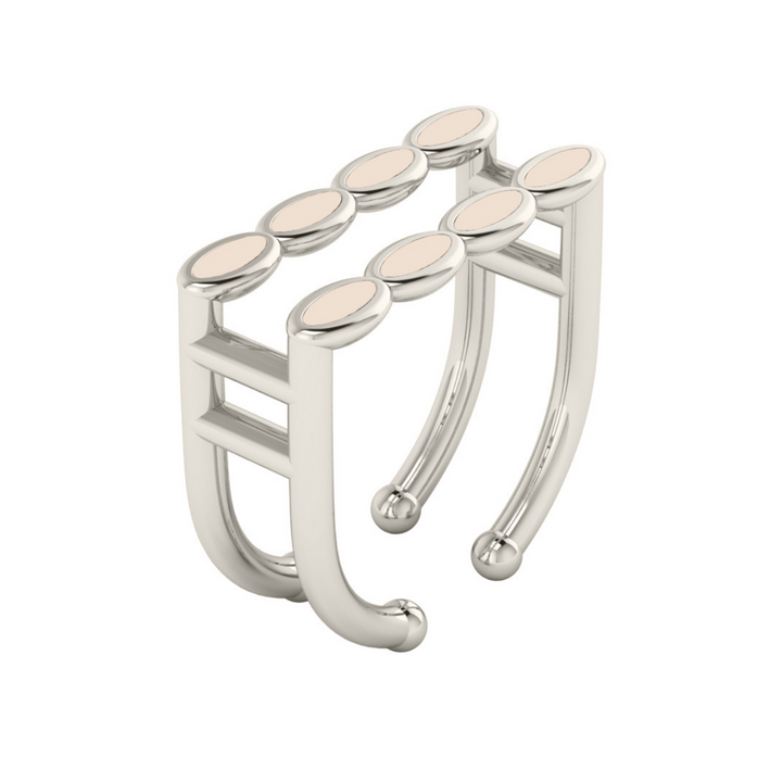 Amalei silver ring with creme enamel
