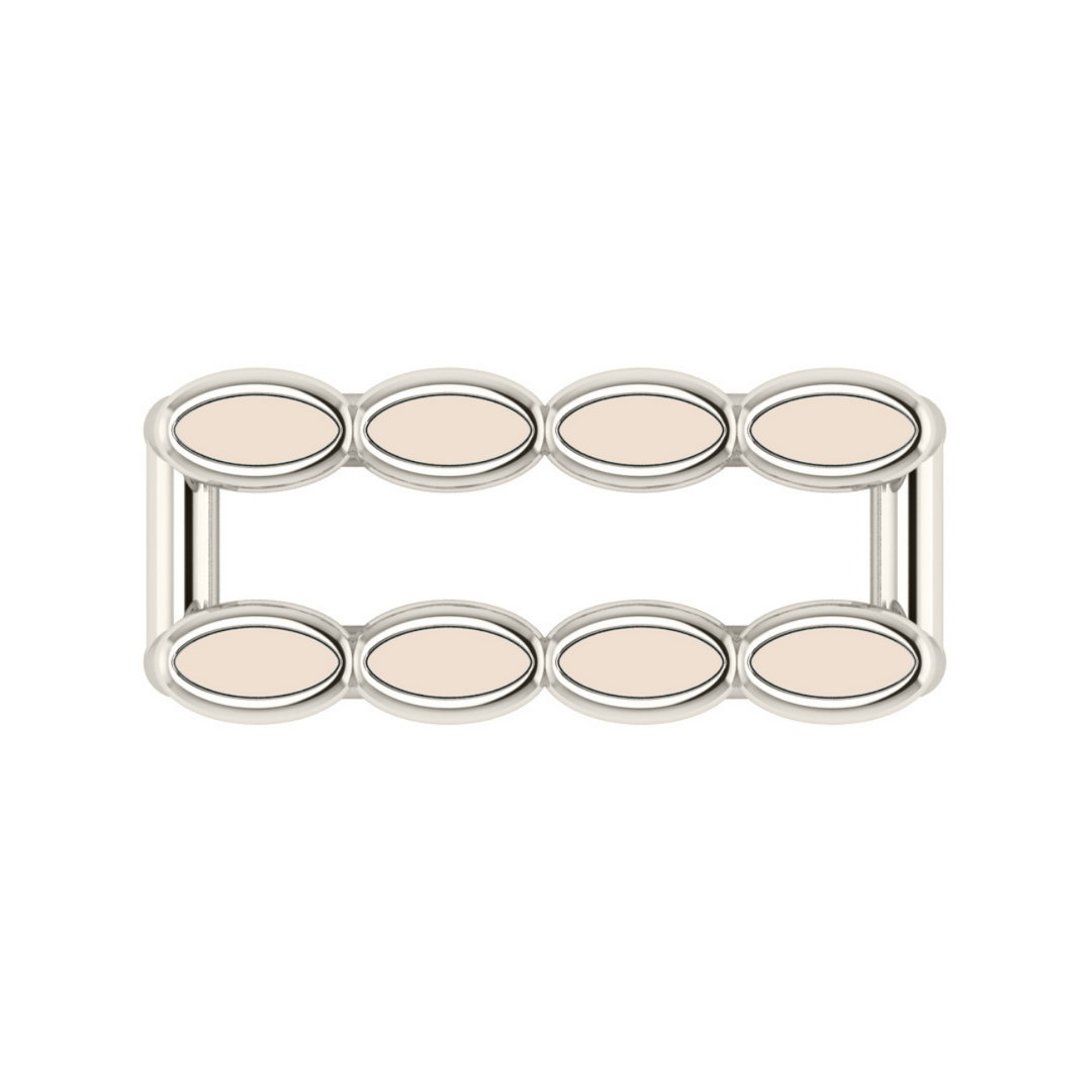Amalei silver ring with creme enamel