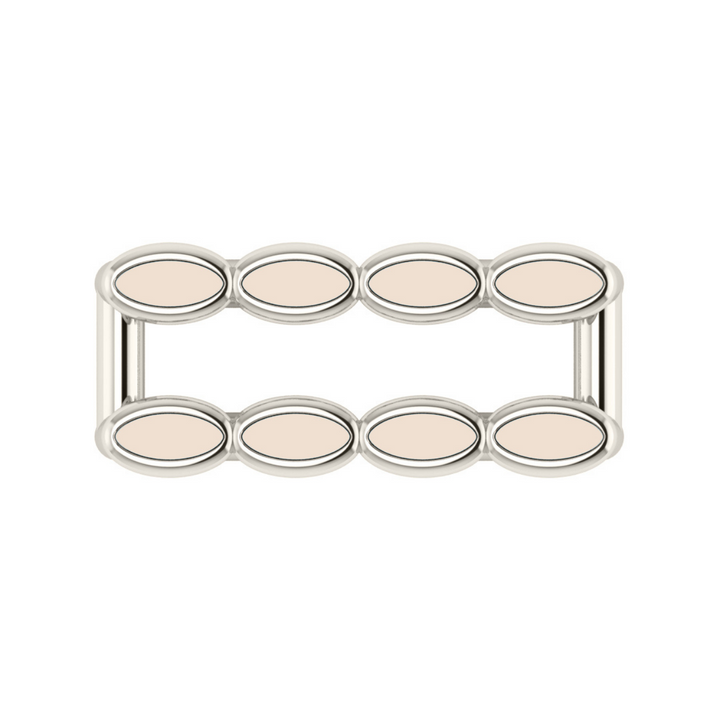 Amalei silver ring with creme enamel