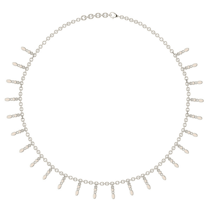Amalei silver necklace with creme enamel