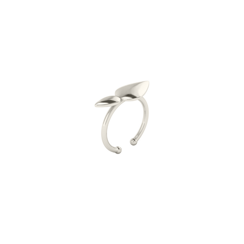 Lotus Ring, Small Leaves Silver