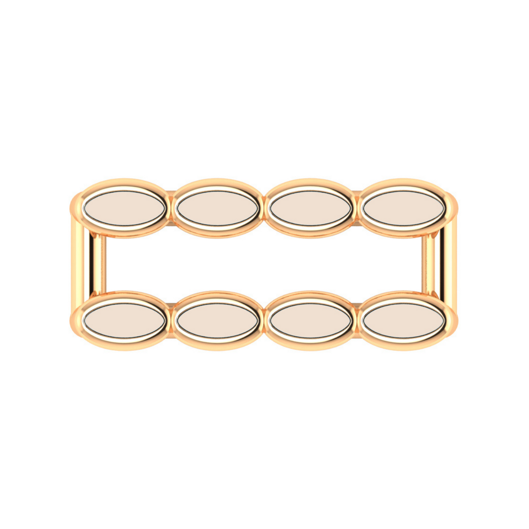 Amalei 18k gold vermeil ring with creme enamel