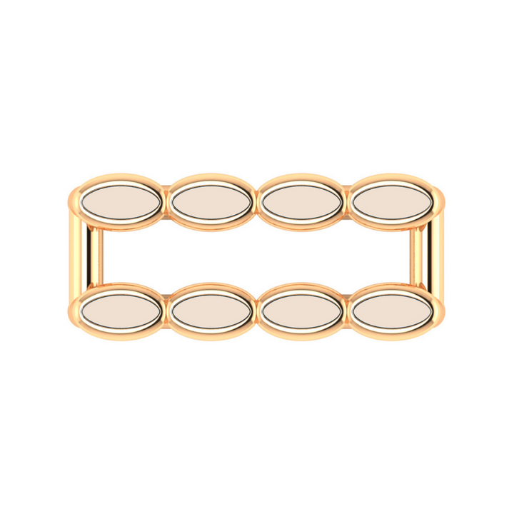 Amalei 18k gold vermeil ring with creme enamel