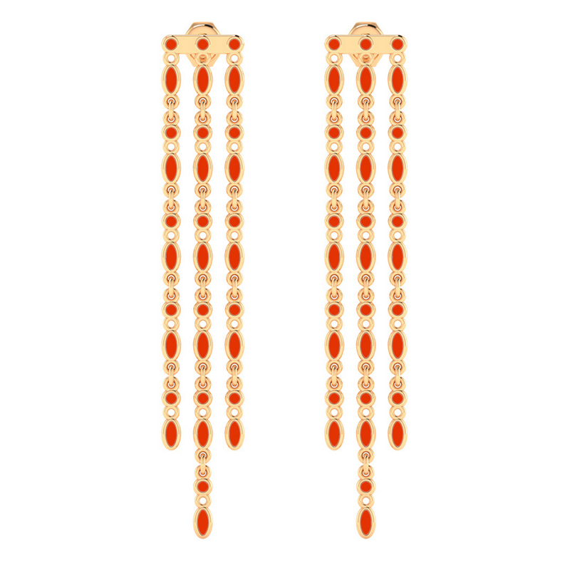 Amalei 18k gold earrings with colored enamel