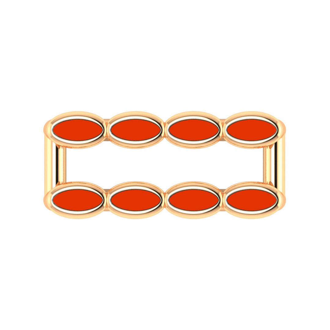 Amalei 18k gold vermeil ring with coral enamel