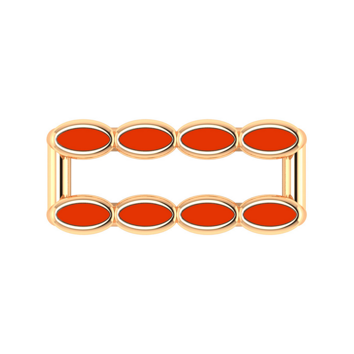 Amalei 18k gold vermeil ring with coral enamel
