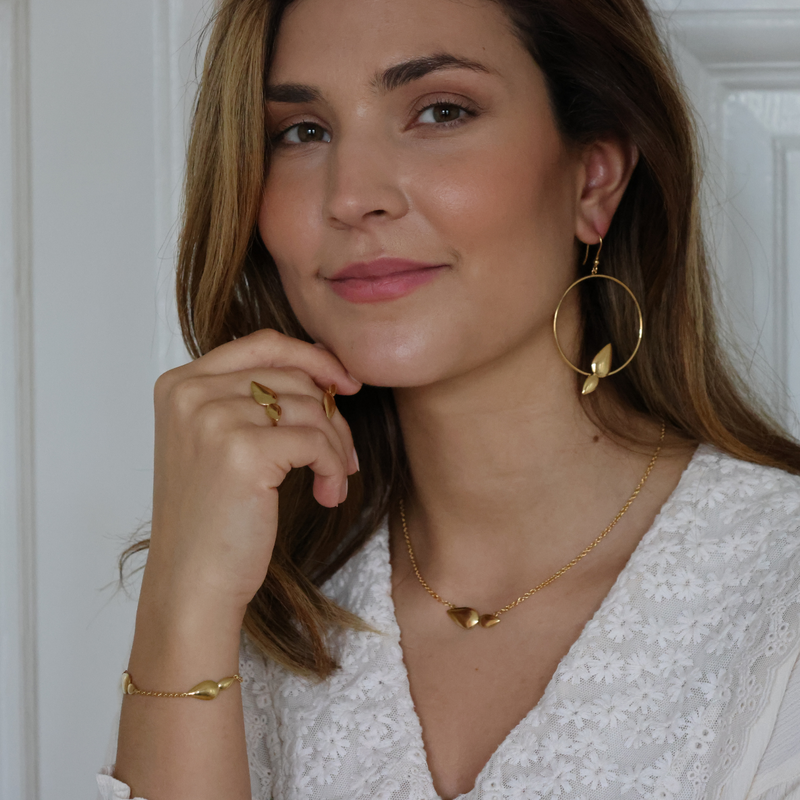 Lotus Ring, Large Leaves, 18k gold