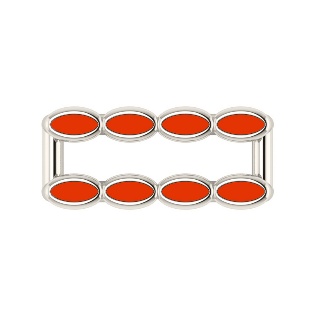 Amalei silver ring with coral enamel