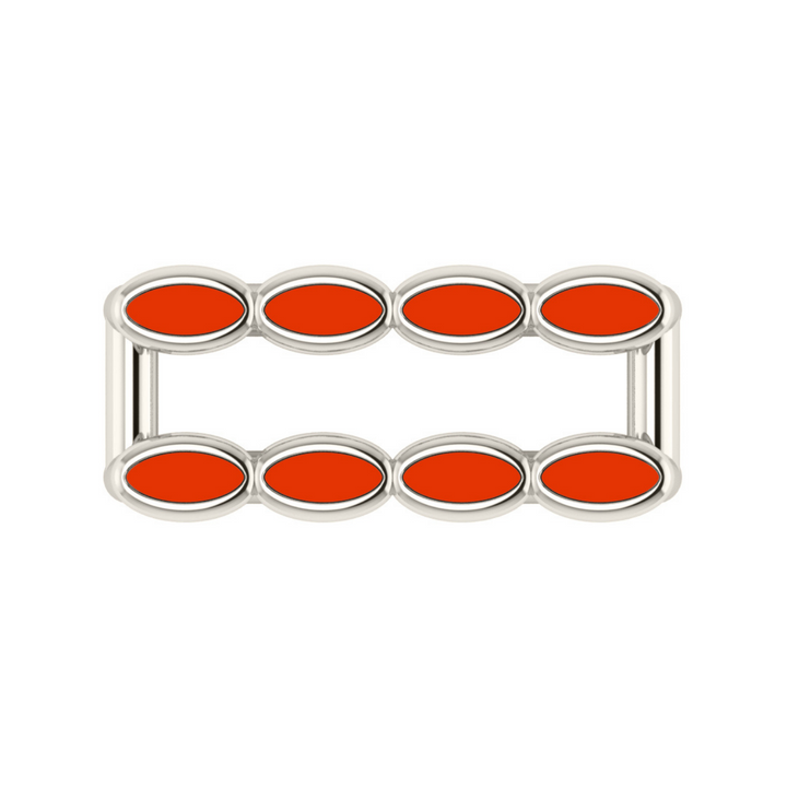 Amalei silver ring with coral enamel