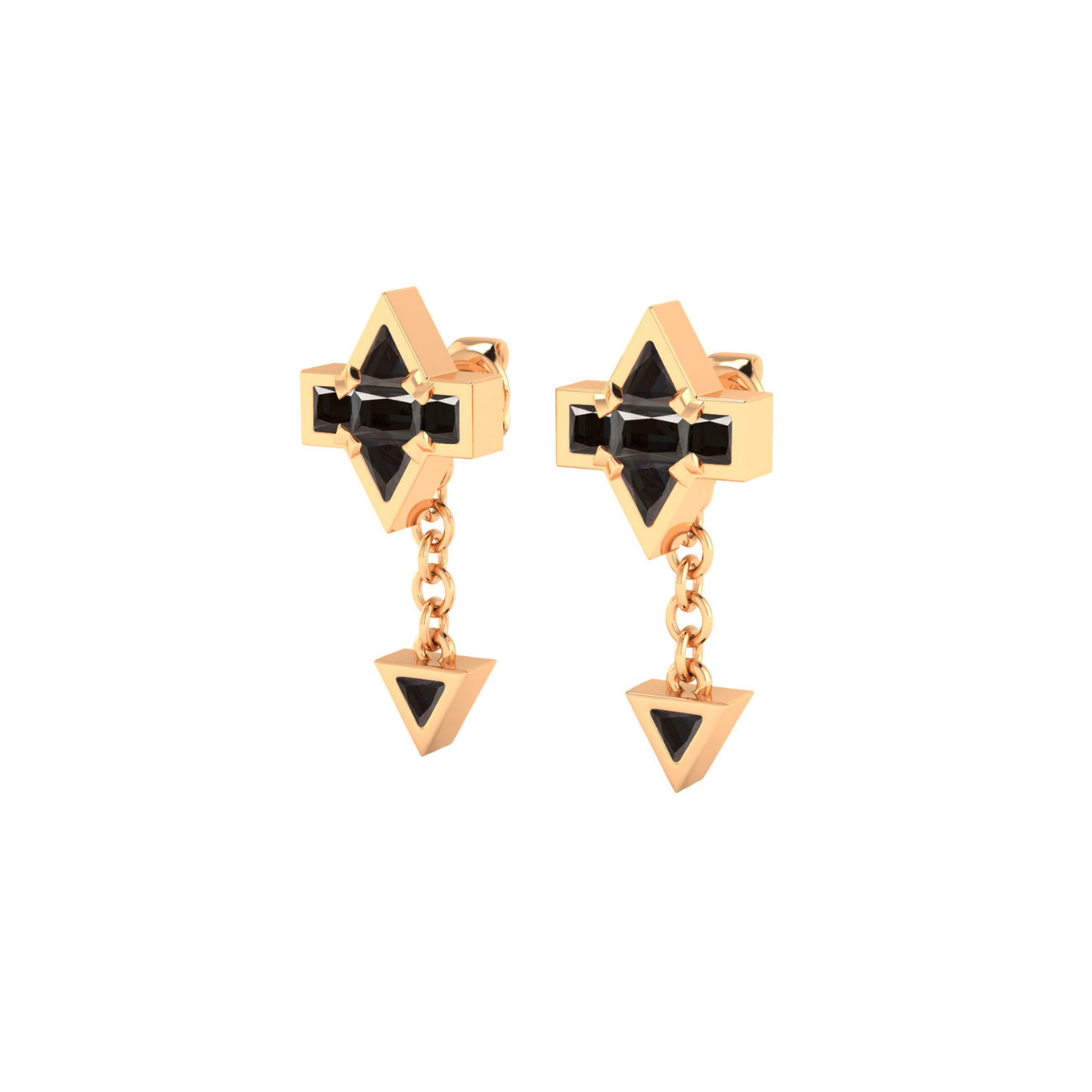 Star studded earring 18k gold