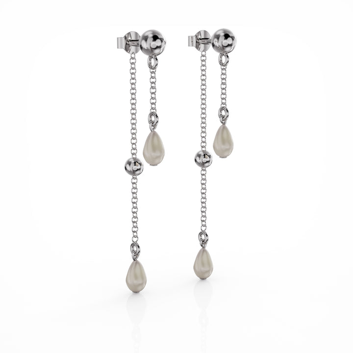 Ava silver earring with cultured freshwater pearl