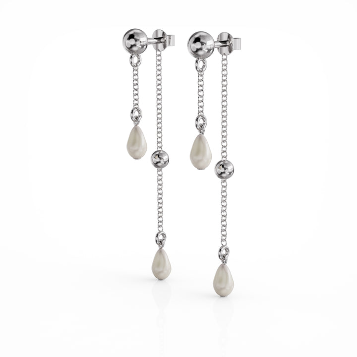 Ava silver earring with cultured freshwater pearl
