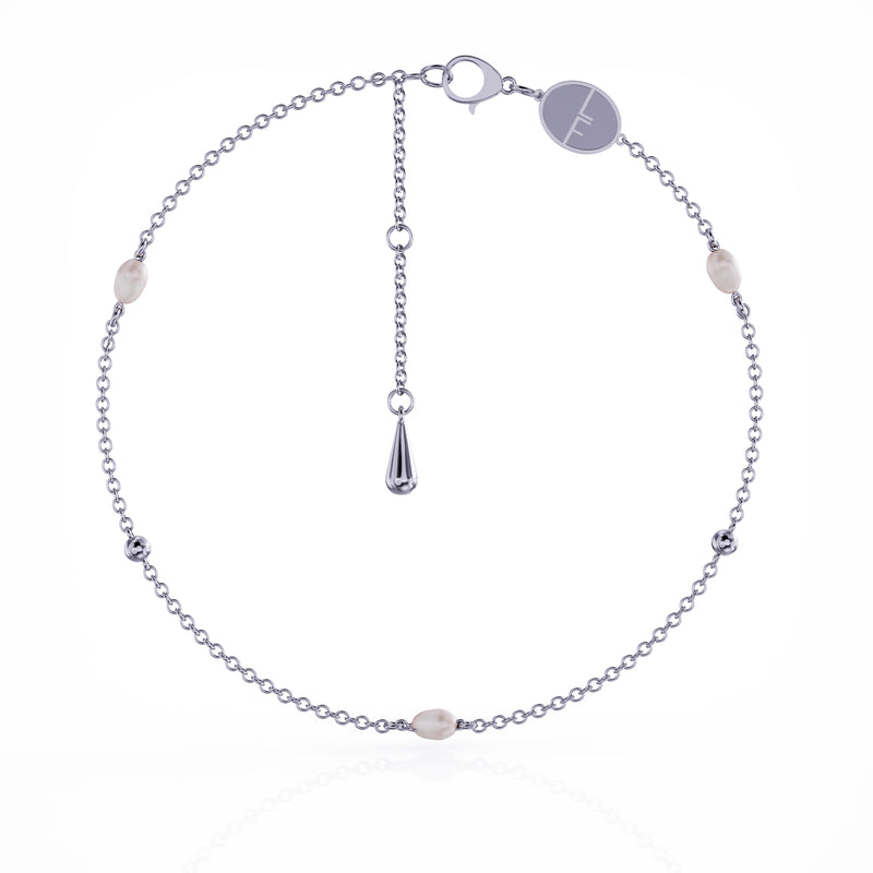 Ava double pearl silver bracelet